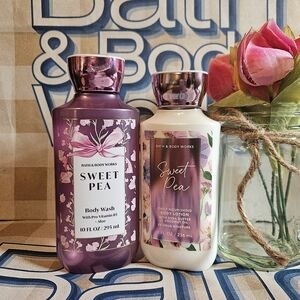 NWT Bath & Body Works Sweet Pea Bodycare Bundle - Pink and White